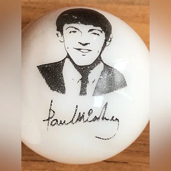 Beatles Marbles Set With Wooden Display John Paul Ringo & George - Picture 5 of 5